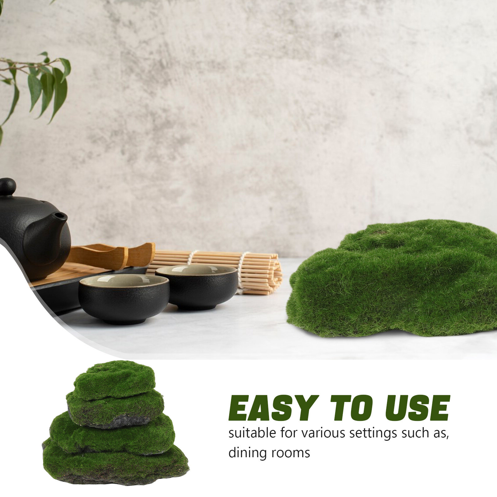 4Pcs Decorative Faux Moss Ston - Aquarium Moss 评论和价格